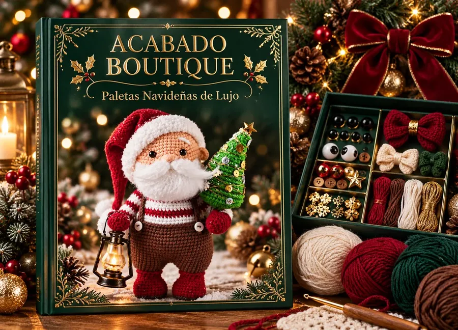 Paletas de color navideñas y detalles de terminación para amigurumis