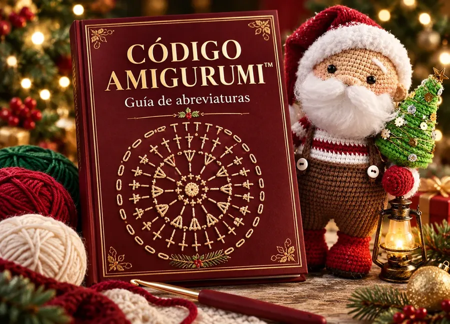 Portada de la guía Código Amigurumi con abreviaturas de crochet