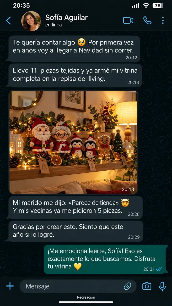 Recreación de un mensaje de WhatsApp de una tejedora (8 de 8)