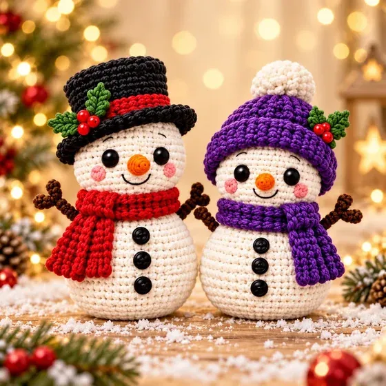 Pareja de muñecos de nieve
