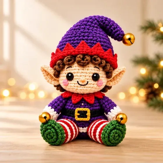 Duende con gorro morado